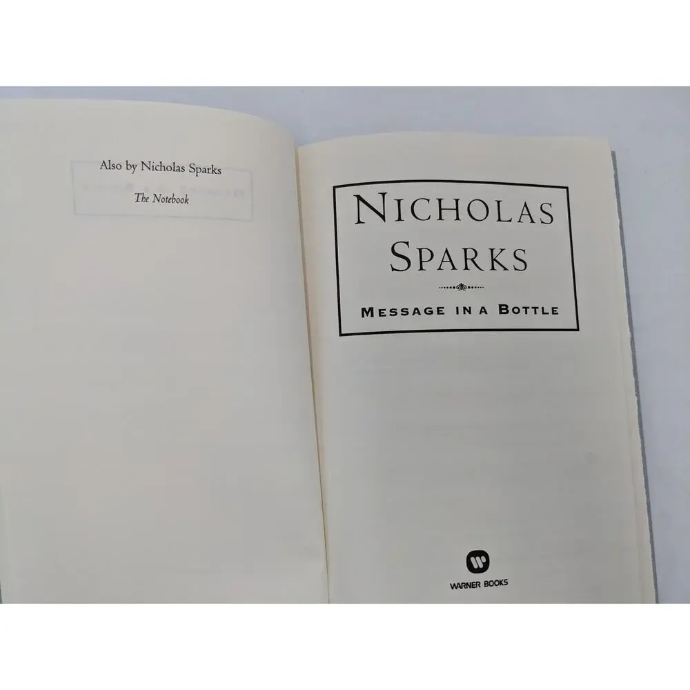 Message In A Bottle By Nicholas Sparks Romance Novel First Printing Vintage 1998